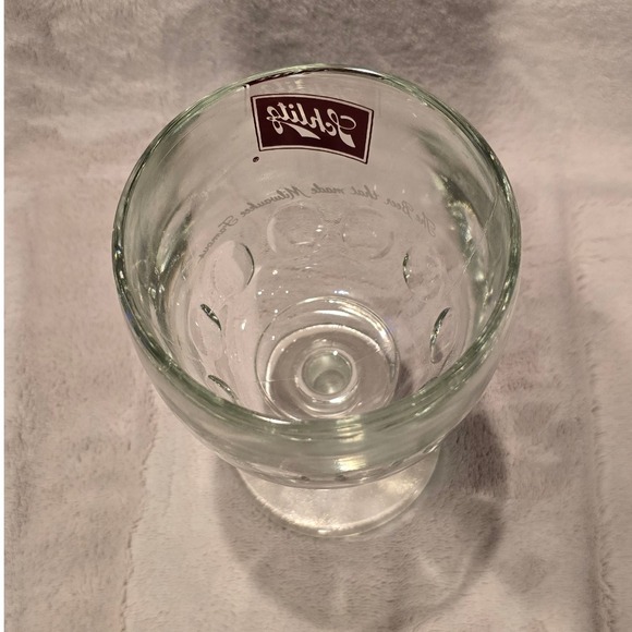 Vintage Schlitz Beer‎ Glass Goblet Embossed Logo Barware Collectible Stemware - Picture 3 of 4